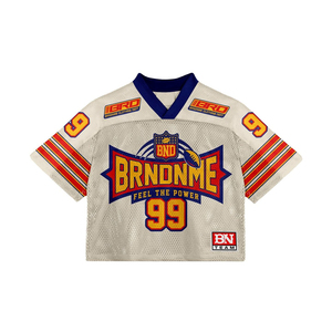 Camiseta de Fútbol Personalizada con Logotipo para Equipos, Estilo Retro Vintage, Top Corto de Malla, Camiseta Deportiva Cuadrada con Estampado de Letras para Hombre - Product Image 1