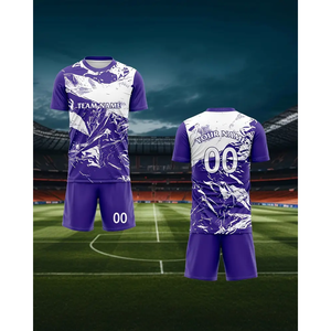 Vente en gros de maillots de football américain pour adultes Tops Coupe automatisée avec maillot de football américain au design violet et blanc - Product Image 1