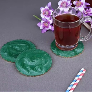 High Quality Customized <b>Blue</b> Resin round Shape Wood Pads Classic Design Wood Resin Mat & Pads Hot Sale Price Rough Style - Product Image 1