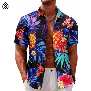เสื้อชายหาดของผู้ชายเสื้อพิมพ์ลายเสื้อชายหาดลำลองกระดุมสั่งฤดูใบไม้ผลิฤดูร้อน - Product Image 1