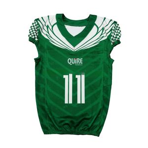 Vente en gros de maillots de football américain verts personnalisés pour hommes respirants en maille pour l'entraînement par sublimation vêtements de sport maillots de football américain - Product Image 1