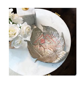 Cuenco de hojas decorativas de plata 2025, cuenco de frutas con diseño de hojas antiguas decorativas para el hogar, hoteles y restaurantes, decoración - Product Image 1