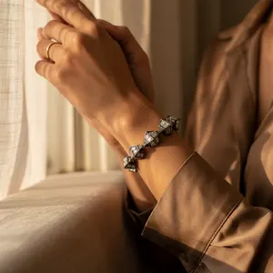 Cuentas Geométricas de Plata con Forma de Diamante, Cadena de Acero Inoxidable Chapada en Oro de 18K para la Fabricación de Joyas, Tapas de Cuentas Espaciadoras, Tamaños 3mm y 6mm - Product Image 3