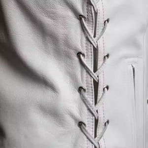 Wholesale Breathable Winter <b>white</b> Leather <b>Vest</b> for <b>Men</b> Fashion Customize Plus Size Crew Neck Motorbike <b>Vest</b> New Wholesale Price - Product Image 3