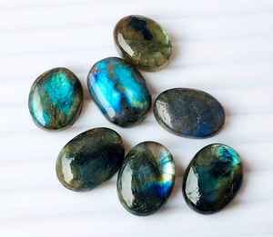 Cabochon en Labradorite Flashy bleu Lot de pierres précieuses en vrac polies 110 carats environ fabrication de bijoux - Product Image 3