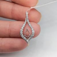 925 Sterling Silber 8x6mm Birnenförmiger Halbfassung-Anhänger mit Blanko-Krappenfassung für Zirkonia-Edelsteine – Hochwertige, umweltfreundliche Schmuckkomponenten