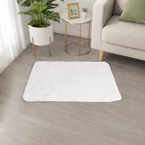 Alfombra de Piel Sintética de Felpa Color Marfil Moonbeam, Antideslizante, Suave, 60x50 cm - Product Image 4