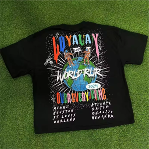 Nouveaux T-shirts Homme Oversize Vintage 2026 100% Coton Streetwear Grammage Lourd Délavé à l'Acide avec Logo Graphique Personnalisé - Product Image 2