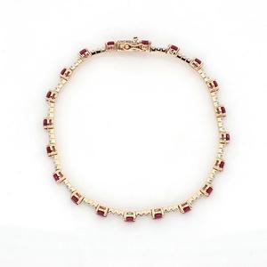 <b>Ruby</b> and Moissanite Diamond <b>Bracelet</b> in S925 Sterling Silver Tennis Elegant Daily Use Fine Iced Out Jewelry For Women - Product Image 2