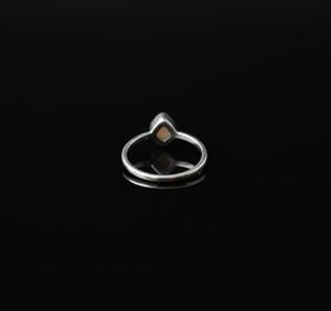 Anillo de Compromiso de Plata de Ley 925 de Estilo Vintage con Ópalo de Fuego Indio de Buena Calidad, Engaste de Canal con Incrustaciones para Niños Islámicos - Product Image 4