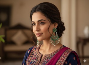 Hermosos pendientes largos de plata oxidada para fiestas, joyería de estilo elegante de diseñador, perfecta para ocasiones especiales - Product Image 3