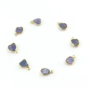 Natural Raw Tanzanite 925 Sterling Silver Bezel Setting Gemstone Pendant December Month Birthstone Necklace Gemstone Jewelry's