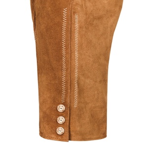 Shorts Trachten pour homme en cuir véritable bavarois allemand marron antique, sur mesure, taille haute, nouvelle collection, grande taille, Lederhosen plat - Product Image 6