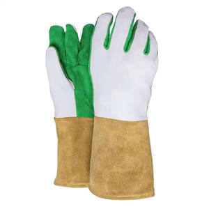 Gants de travail en cuir de vachette de qualité supérieure, résistants, confortables, paume en coton doux, respirants, anti-vibrations, antistatiques, avec manchette de sécurité - Product Image 3