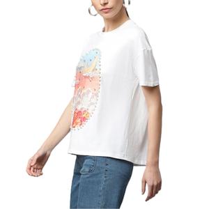 เสื้อยืดผู้หญิงคุณภาพสูงสำหรับฤดูร้อน แขนสั้น ไซส์ใหญ่ ผ้าเจอร์ซีย์ ระบายอากาศได้ดี สีพื้น ย้อมสีเรียบ 100% ผ้าฝ้าย แห้งเร็ว - Product Image 3