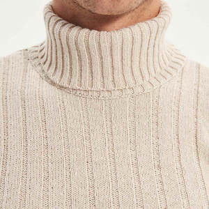 Pulls pour hommes en coton/laine respirants tricotés à la main avec logo personnalisé, service OEM - Product Image 6