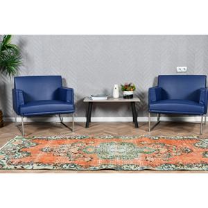 Tapis turc 3,8x8,1 pieds, tapis en laine vintage à imprimé animalier orange - Product Image 3