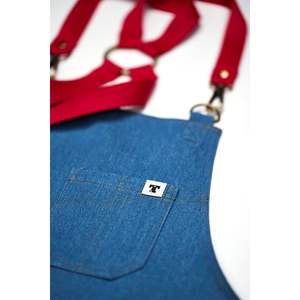 Tablier en jean uni avec motif délavé - Product Image 5