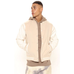 Fashion <b>Men's</b> Leather Sleeve Varsity Baseball Chenille Patchwork Letterman College Varsity <b>Jackets</b> - Product Image 5