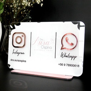 Nuevo designAcrylic Display Sign Stand Panel acrílico Social Media Qr Code Table Stand para tienda - Product Image 4