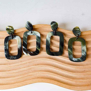 ต่างหูเพชรและมุกแบบติดหู ดีไซน์หรูหรา ทำด้วยมือจากเขาควายแท้ ห้อยระย้า ทำจากเขาควายธรรมชาติ - Product Image 3