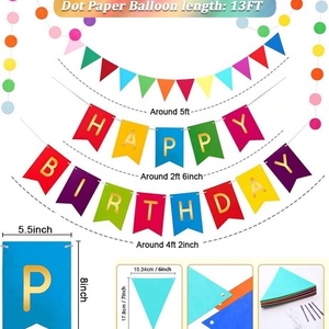 Lot de <span class=keywords><strong>D</strong></span>écorations Murales Noires et Dorées pour Fête <span class=keywords><strong>d</strong></span>'Anniversaire : Guirlandes Suspendues en Nid <span class=keywords><strong>d</strong></span>'Abeille, Boules de Fleurs et Serpentins - Product Image 2