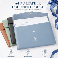 Pochette porte-documents en cuir PU A4 A5 personnalisée, organiseur de documents pour réunions de bureau, cadeau promotionnel d'entreprise