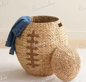 New Eco Friendly <b>Hyacinth</b> Kids Toy Bin <b>Basket</b> Eye-Catching Woven Bamboo Nursery Water <b>Hyacinth</b> Dirty Clothes Laundry <b>Basket</b> - Product Image 3