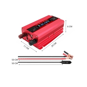 อินเวอร์เตอร์อัตโนมัติ 12V เป็น 230V 650W (1500W พีค) พร้อมหน้าจอ LCD พอร์ต USB 2 ช่อง ปลั๊ก EU พัดลมในตัว แปลงแรงดันไฟฟ้าอัตโนมัติ - Product Image 2