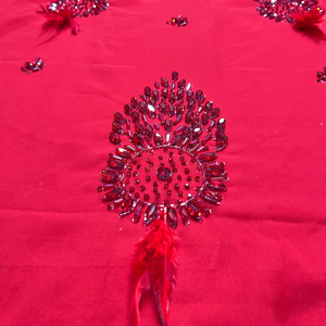 Vestido de fiesta de boda de lujo hecho a mano con tela bordada a mano - Product Image 1