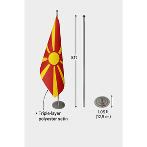 Bandera Personalizada de Macedonia para Interiores, 3x5 pies, Impresión Digital con Logotipo Personalizado para Exhibición Automotriz, Hecha de Aluminio, Plástico y Seda - Product Image 6