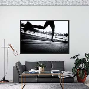 Inspiring Motivational <b>Canvas</b> Print: Flat, Elegant Gym Wall Art,1P:Black <b>Framed</b> - Product Image 1