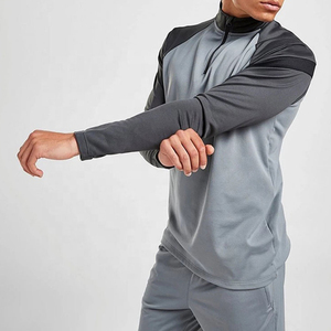 ชุดออกกำลังกายของผู้ชาย,ชุดวอร์มผ้าคอตตอน Haf Zip แบบกำหนดเอง - Product Image 2