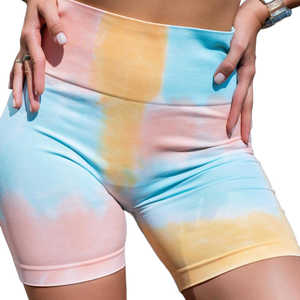 Pantalones cortos deportivos sublimados para mujer, mallas de Yoga, pantalones cortos deportivos para correr, cintura alta, ropa deportiva elástica de secado rápido - Product Image 4