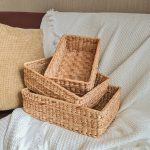 High Quality Set of 3 Natural Water Hyacinth Storage <b>Basket</b> Water Hyacinth <b>Basket</b> <b>for</b> Home and Storage Handmade From Vietnam - Product Image 6