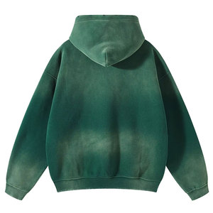 High Quality Cotton Terry Oversize Hoodie Streetwear <b>Thick</b> <b>Fleece</b> Drop Shoulder Plain Blank Custom Men Hoodies - Product Image 2