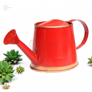 Regadera de Metal adorable hecha a mano, lata decorativa de jardín de calidad impresionante recubierta de polvo rojo para suministros de riego - Product Image 1