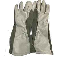 Gants de pilote à manchette courte pour hommes de qualité supérieure Gants en cuir de style tactique olive