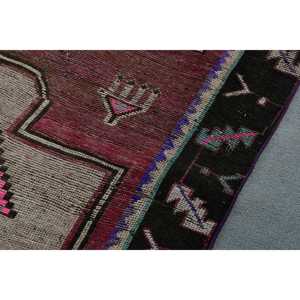 Vintage Turkish Rug 4.6x11 ft (141x336 cm), <b>Red</b> <b>Wool</b> Rug - Product Image 5