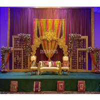 Grand DJ & Mehndi Décoration de Scène de Nuit Mariage de Style Arabe Décor de Scène de Nuit Mehndi Mariage Marocain Sangeet Scène de Nuit
