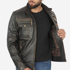 แจ็กเก็ตหนังสำหรับผู้ชายเสื้อแจ็กเก็ตหนังขี่มอเตอร์ไซด์และรถแข่งออโต้สำหรับผู้ชายขายส่งโลโก้ที่มีคุณภาพสูง - Product Image 2