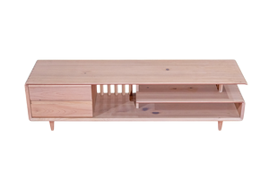 Meuble TV Hinoki au design moderne Meuble console multimédia en bois massif durable Meuble de rangement élégant pour appartement, salon et hôtel - Product Image 2