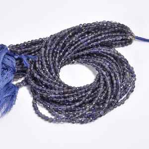 Cuentas de piedras preciosas con forma de moneda facetada de iolita azul Natural, cuentas sueltas de forma elegante de 10-10,5mm para la fabricación de joyas a granel, India - Product Image 4