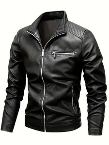 Vestes en cuir de vachette de haute qualité pour l'hiver, style formel, avec col montant, logo placé sur le devant, teinture de vêtement, imperméables et écologiques - Product Image 5