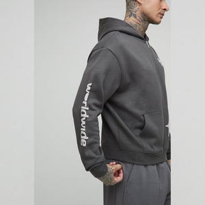 Ropa de calle de algodón Premium Spray personalizado de gran tamaño con cualquier color o color Sudaderas con cremallera para hombres Hecho en Pakistán - Product Image 5