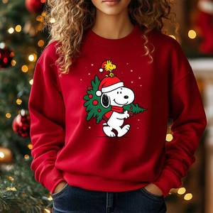 Breathable Autumn Knitted Christmas Sweatshirts Wholesale Custom Logo Crewneck for Men Women and Family - Product Image 1