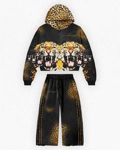 Ensemble de survêtement d'hiver unisexe de luxe, taille plus, tissu respirant, pantalon personnalisé avec strass, couleur premium, graphique - Product Image 6