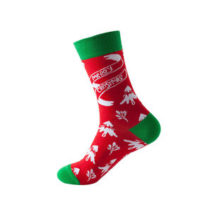 Calcetines de Invierno para Adultos con Diseño de Árbol de Navidad, Blancos, Rojos y Verdes, Tejido Jacquard, Transpirables y Casuales - Product Image 3