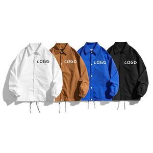 แจ็กเก็ตโค้ชสำหรับผู้ชายเสื้อแจ็คเก็ตฟุตบอลเสื้อโค้ชสีพื้นโลโก้ตามสั่ง - Product Image 3