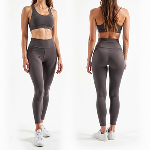 Leggings de Compression solides taille haute pour femmes coupe sèche grande taille entraînement écologique Gym Fitness course Jogging - Product Image 1